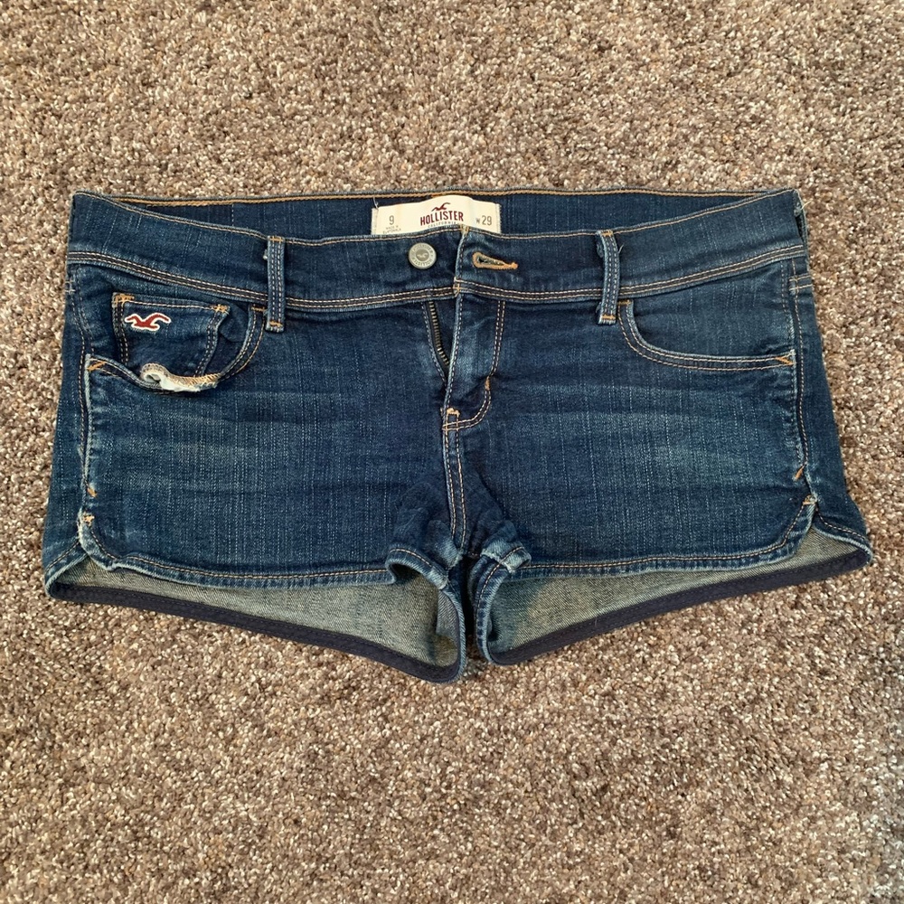 Low rise denim shorts
